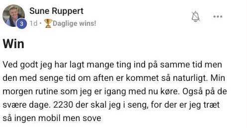 Win fra Sune Ruppert i fællesskabet