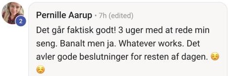 Kommentar fra Pernille Aarup i fællesskabet
